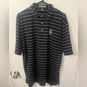 Peter Millar black and blue Striped Polo Shirt
